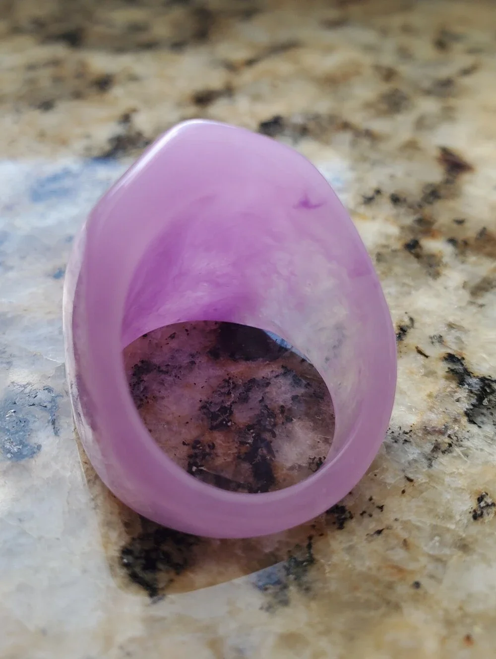 Purple Lucite Statement Ring